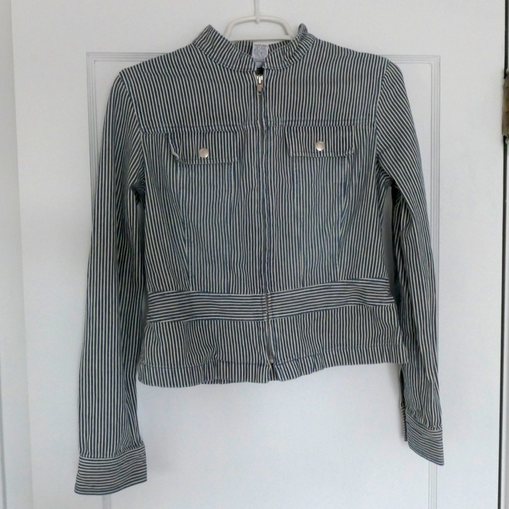 Ann Taylor Loft railroad stripe jacket, size-4
